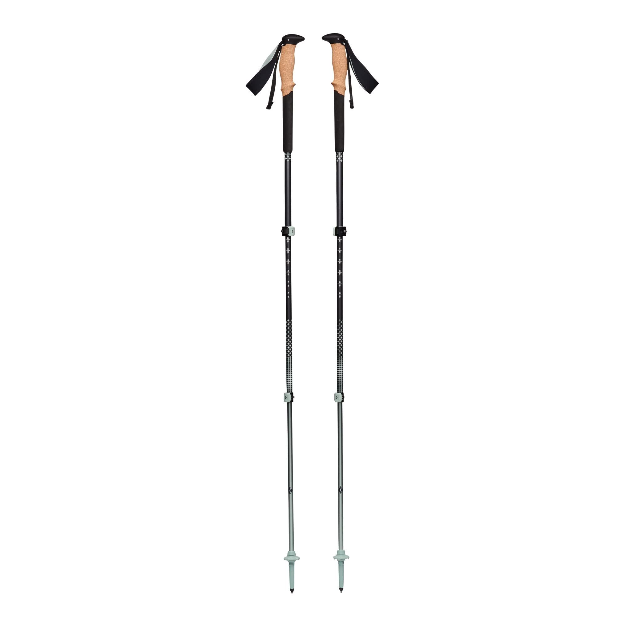 Black Diamond Pursuit Aluminum Trekking-Hiking Poles - Collapsible & Adjustable Medium/Large Charcoal-Foam Green