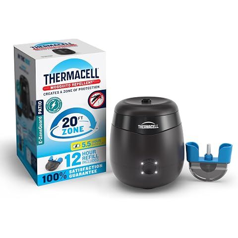 Thermacell E-ZoneGuard Patio Rechargeable Mosquito Repellent, 5.5-Hr Bat | Black; 2...