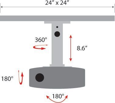 AMER MOUNTS Drop Ceiling Projector Mount - Image 3