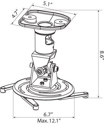AMER MOUNTS Drop Ceiling Projector Mount - Image 2