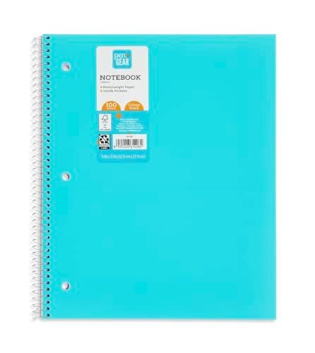 Pen+gear Poly 1-Subject Notebook, Grid Ruled, 80 Sheets, Size: 8 inch x 10.5 inch