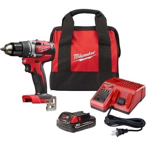 Milwaukee M18 18V Lithium-Ion 1/2 Inch Cordless Drill Driver Compact Kit 2606-21CT