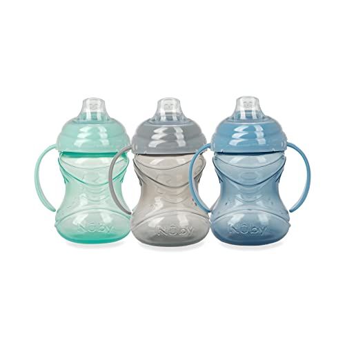 Nuby - 3Pk Neutral Clik-It Handle Cup, 8Oz