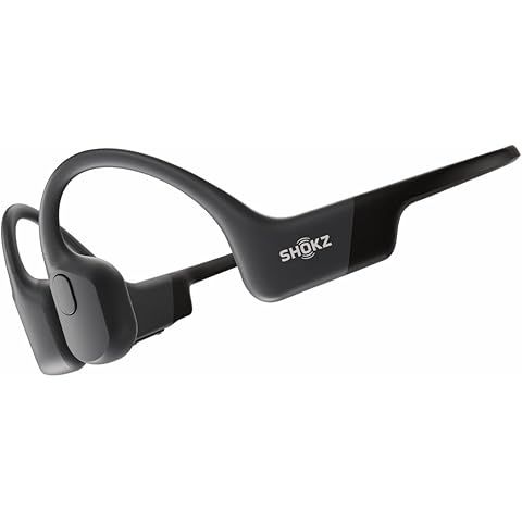 SHOKZ OpenRun Bone Conduction Open-Ear Bluetooth Sport Headphones, Black | Bundle w...
