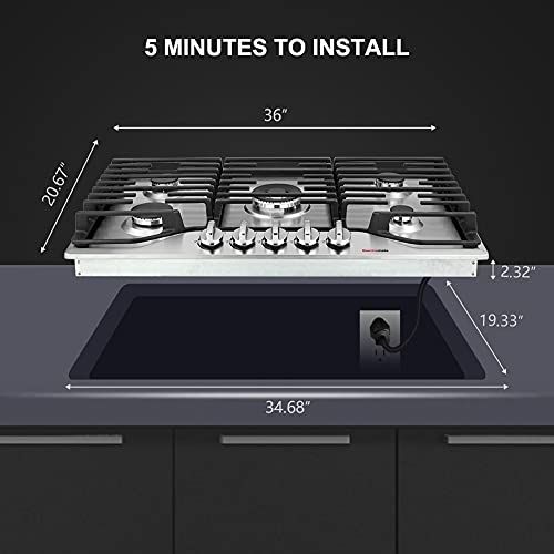 Thermomate 36 Inch Gas Cooktop - Image 7
