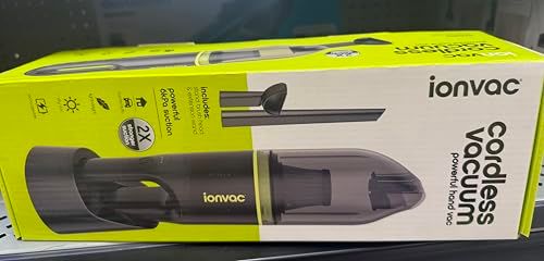 Ionvac Powermax Hand Vacuum, 5V Cordless Handheld Vacuum Cleaner, Multi-Surface, USB Charging