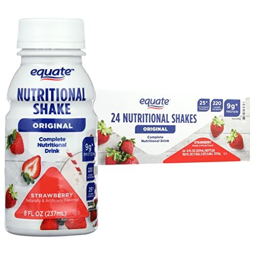 Equate Original Nutritional Shakes, Strawberry, 8 fl oz, 24 ct