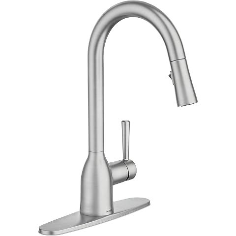 Moen Adler Spot Resist Stainless One-Handle High Arc Pulldown Kitchen Faucet with P...