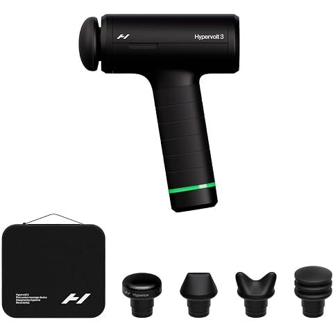 Hyperice Hypervolt 3 – QuietGlide Technology Handheld Percussion Massage Gun | 5 Speeds, 5 Interchangeable Heads | Helps Relieve Sore Muscles, Improve Mobility and Speed Up Recovery