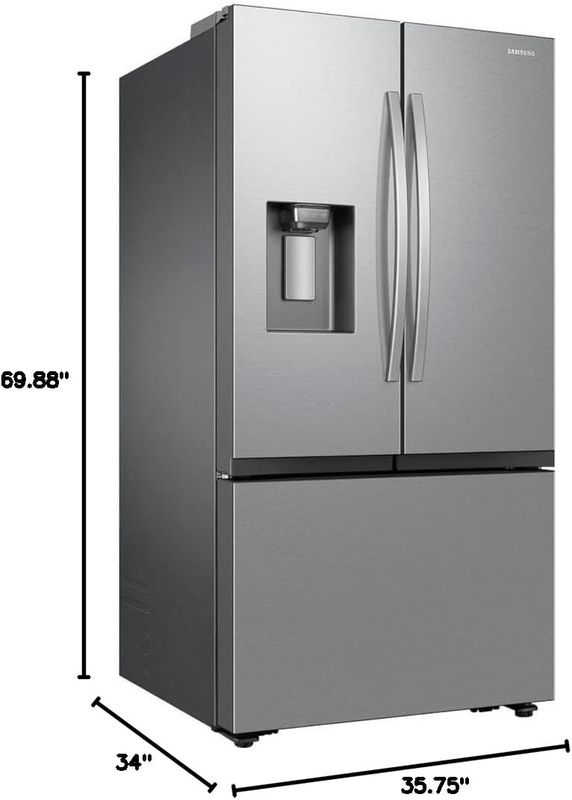 "36\" 3-Door Fridge with Ice/Water Dispenser & Freezer Ice Maker" - Image 10