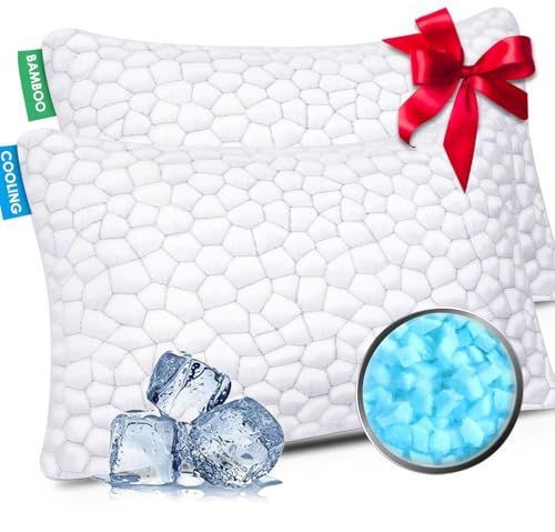 Serta StayCool Gel Memory Foam Pillow, White, Queen