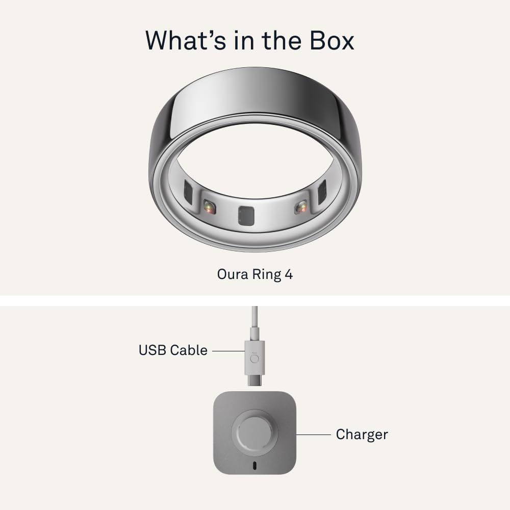 Oura Ring 4 Silver (Size 10) - Image 9