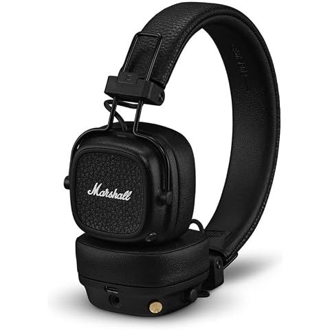 Marshall Major V Wireless On-Ear Bluetooth Headphones - Black | 100+ Hr Playtime | ...