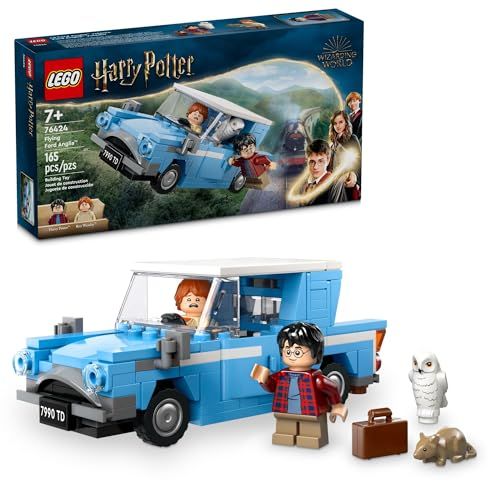 LEGO Harry Potter Flying Ford Anglia, Buildable Car Toy with 2 Minifigures for Role Play, Fantasy Playset for Kids, Harry Potter Car, Gift for Boys, Girls and Any Fan Ages 7 and Up, 76424