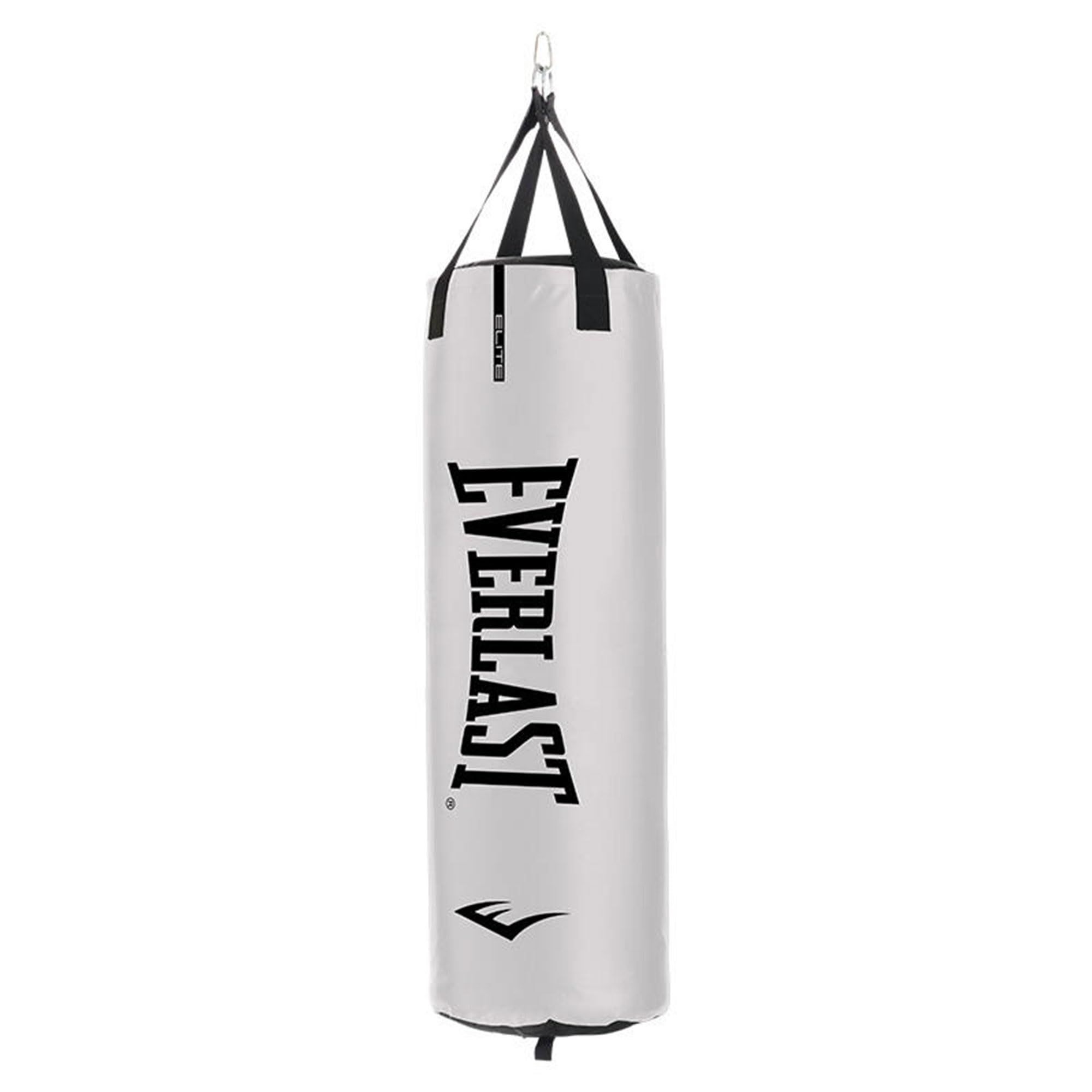 Everlast Elite 2 Heavy Punching Bag | Hanging Boxing Bag with Durable Nevatear Exterior | Home Fitness Training Equipment |MMA, Kickboxing & Muay Thai Training White 80LB