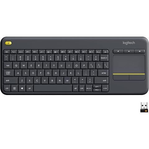 Logitech K400 Plus Wireless Touch TV Keyboard for Media Control - Black | Easy mead...