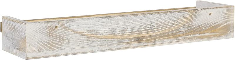 MyGift Whitewashed Wood Spice Rack Shelves - Image 8