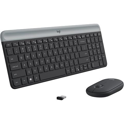 Logitech MK470 Slim Wireless Keyboard and Mouse Combo - Modern Compact Layout, Ultr...