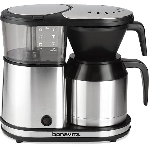 Bonavita 5 Cup Drip Coffee Maker Machine, One-Touch Pour Over, Auto Pause Brewing w...