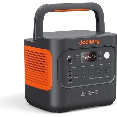 Jackery Explorer 2000 v2 Portable Power Station, 2042Wh, 2200W AC Output | LiFePO4 ...