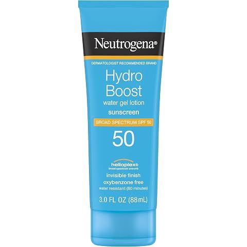 Neutrogena Hydro Boost Water Gel Sunscreen SPF 50, Oil‑Free Hydrating & Water‑Resis...