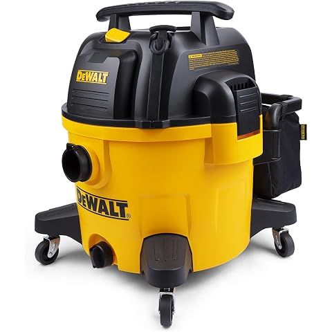 DEWALT Wet and Dry Vacuum 9 Gallon Poly Wet/Dry Vac Yellow Shop Vacuum 5 HP Strong ...