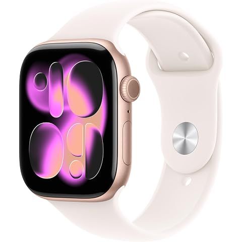 Apple Watch Series 11 [GPS 46mm] Smartwatch with Rose Gold Aluminum Case with Light...