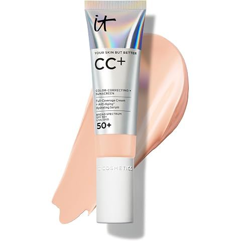 IT Cosmetics CC+ Cream - Natural Full Coverage Foundation With SPF 50+, Color Corre...