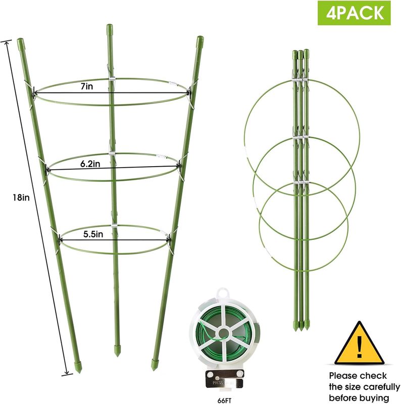 JCKHXG 4 Pack Tomato Cages with Adjustable Rings - Image 3