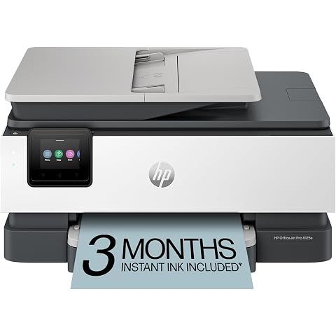 HP OfficeJet Pro 8125e Wireless All-in-One Color Inkjet Printer, Print, scan, Copy,...