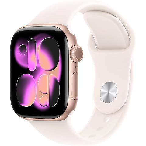 Apple Watch Series 11 [GPS + Cellular 42mm] Smartwatch with Rose Gold Aluminum Case...