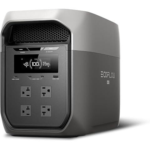 EF ECOFLOW DELTA 3 Max Portable Power Station, 2048Wh LFP Battery, 2400W | 3400W X-...
