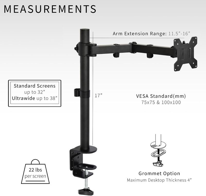 VIVO Single Monitor Arm - Image 7