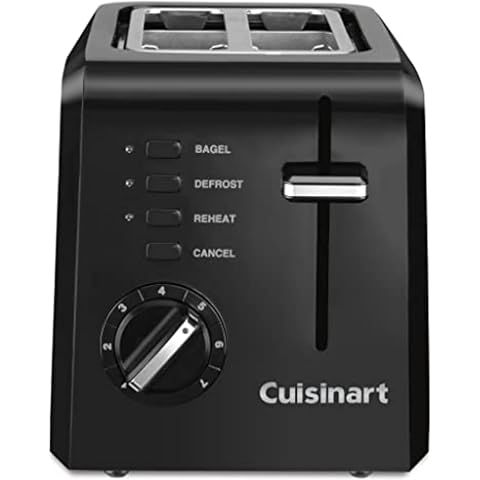 Cuisinart Compact Toaster, 7 Shade Settings, 2-Slice Capacity, Black | 2 slice toas...