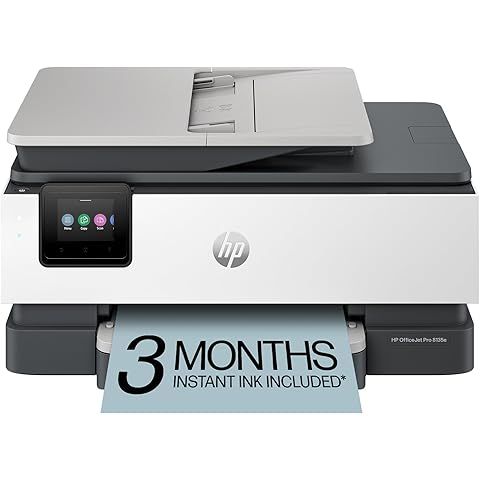 HP OfficeJet Pro 8135e Wireless All-in-One Color Inkjet Printer, Print, scan, Copy,...
