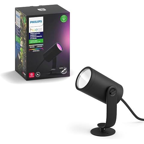 Philips Hue Lily Outdoor Smart LED Spotlight - White & Color Ambiance - Low Voltage...