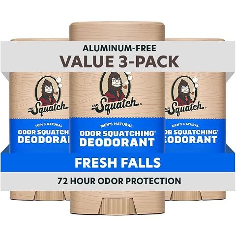 Dr. Squatch Natural Men’s Deodorant – Aluminum Free Natural Deodorant Men with Char...