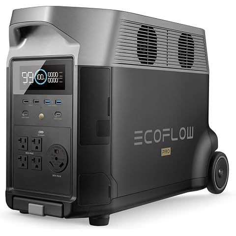 EF ECOFLOW Portable Power Station 3600Wh DELTA Pro, 120V 3600W AC Output | 2.7H Fas...