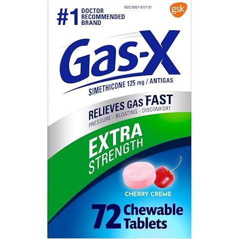 Gas-X Extra Strength Chewable Gas Relief Tablets with Simethicone 125 mg for Bloati...