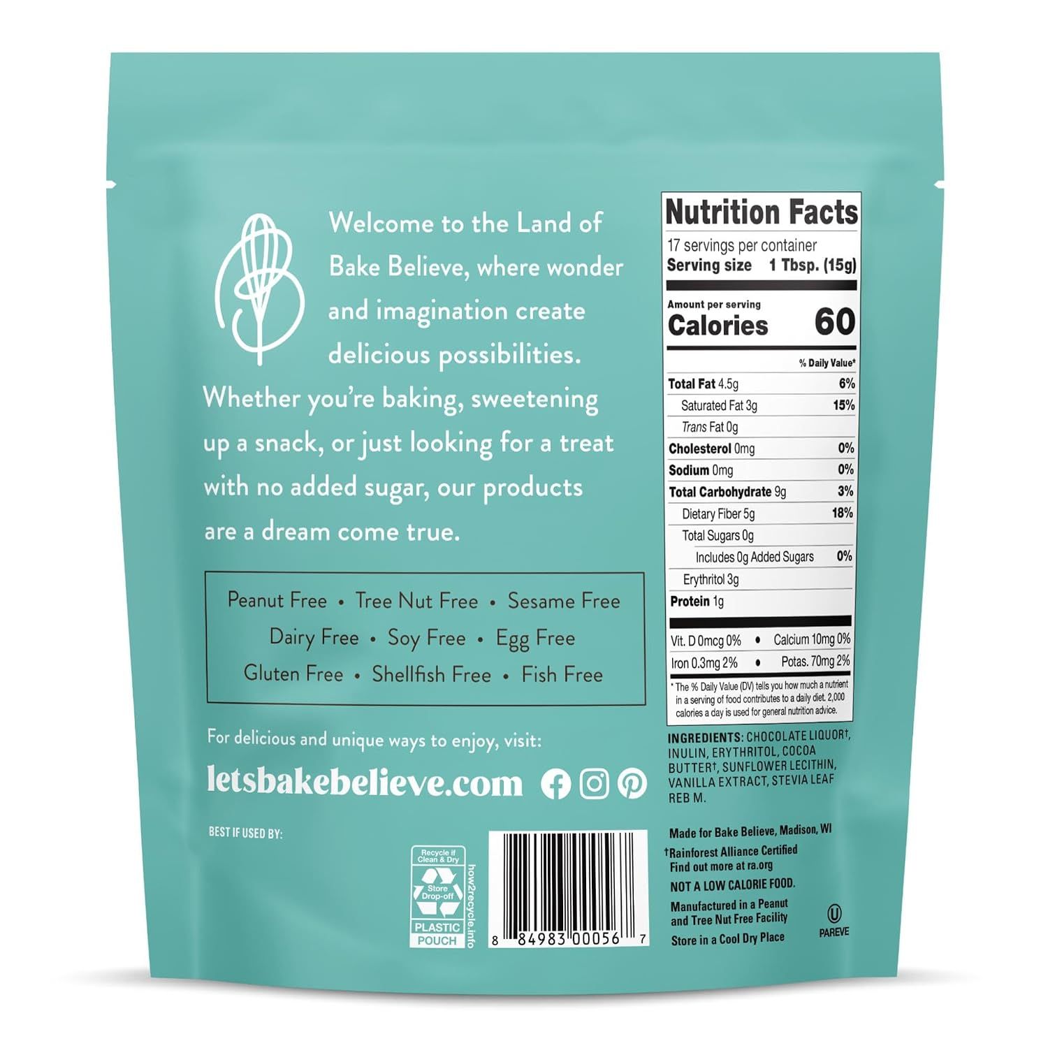 Bake Believe Dark Chocolate Chips - Image 2