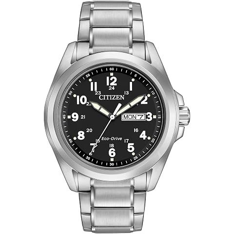 Citizen Eco-Drive Garrison Quartz Mens Watch, Stainless Steel, Field Watch, Silver-...