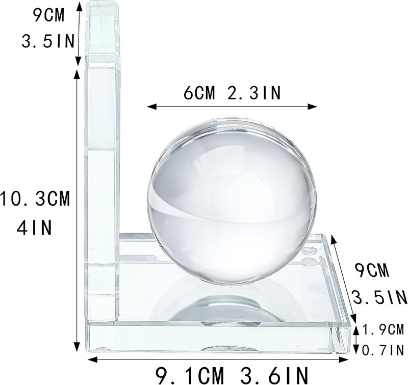 Crystal Bookends with Crystal Ball - Image 3