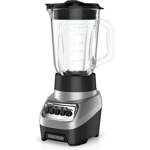 BLACK+DECKER PowerCrush Multi-Function Blender with 6-Cup Glass Jar, 4 Speed Settin...