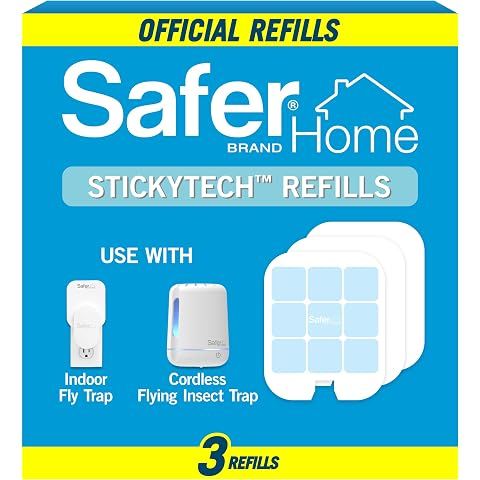 Safer Home Flying Insect Trap Official Refills | 3 Glue Card Refills for Plug-In Fr...