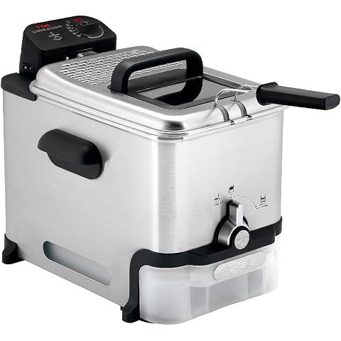 T-fal 3.5L Stainless Steel Deep Fryer with Basket for Home Use, 1700W, Deep Fryer w...