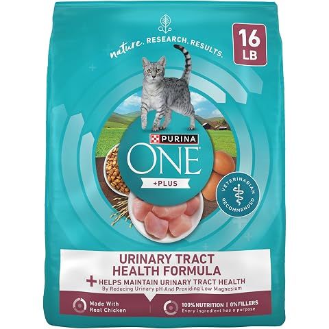 Purina ONE High Protein Urinary Tract Health Dry Cat Food, 16 lb Bag | Made with re...