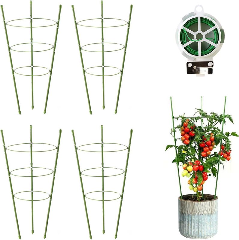 JCKHXG 4 Pack Tomato Cages with Adjustable Rings - Image 2