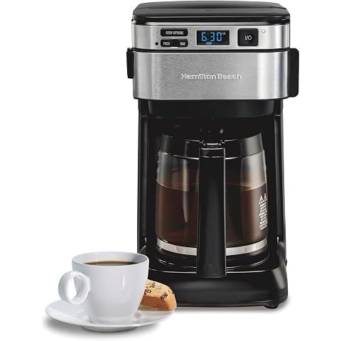 Hamilton Beach FrontFill 12 Cup Programmable Drip Coffee Maker | Regular & Bold Bre...