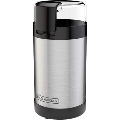 BLACK+DECKER One Touch Coffee Grinder, 2/3 Cup Coffee Bean Capacity, Spice Grinder,...