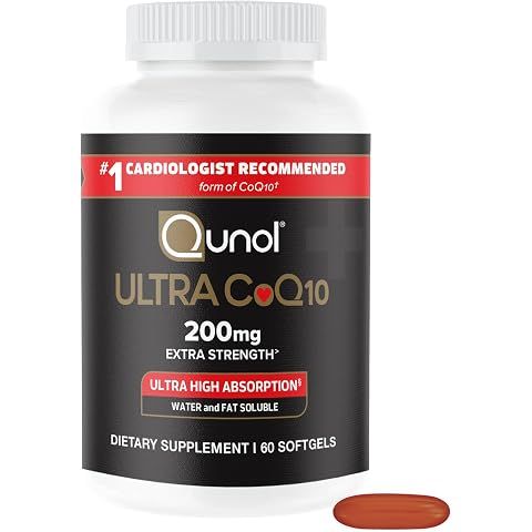Qunol CoQ10 200mg Softgels, Ultra CoQ10 - Ultra High Absorption Coenzyme Q10 Supplements - Antioxidant Supplement for Vascular and Heart Health & Energy Production - 2 Month Supply - 60 Count